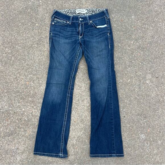 Ariat 32L Whipstitch Rosy Low Rise Boot Cut Jeans - Picture 2 of 8